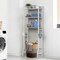 3-Tier Over-The-Toilet Storage Shelf with Adjustable Feet | Anti-Tip Bathroom Organizer | White Scandinavian-Style Space-Saving Shelf for Bathroom, Laundry Room
